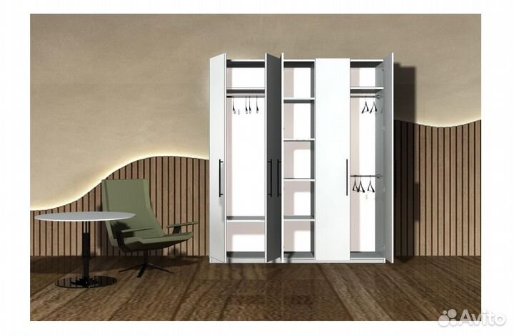 Распашной шкаф пятидверный швг 1800х2100х510