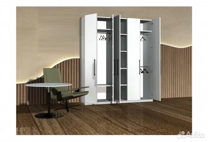 Распашной шкаф пятидверный швг 1800х2100х510