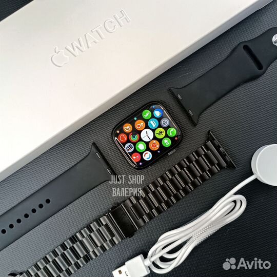 Часы Apple Watch 8 (Блочный ремешок) Черные