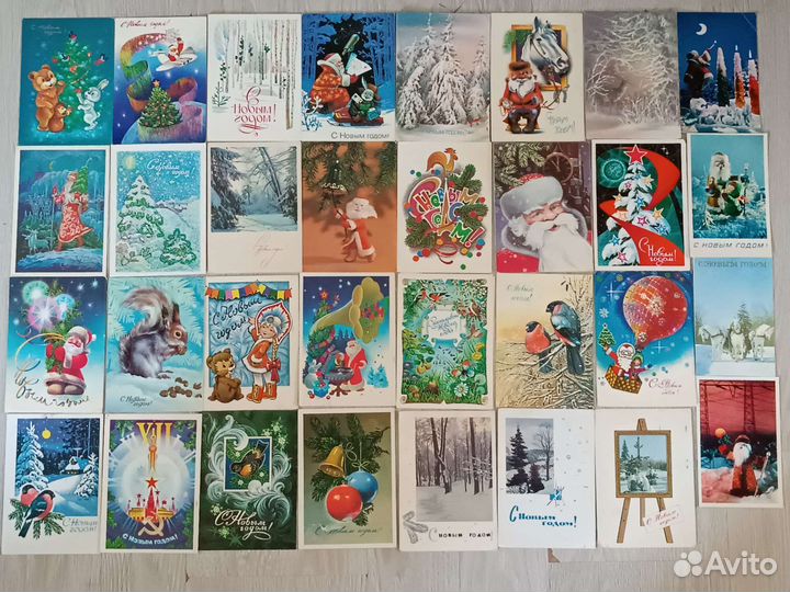 Новогодние открытки СССР заполненные