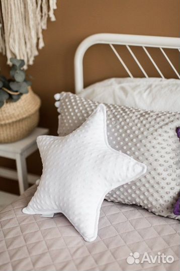 Декоративная подушка звезда, бортик в кроватку