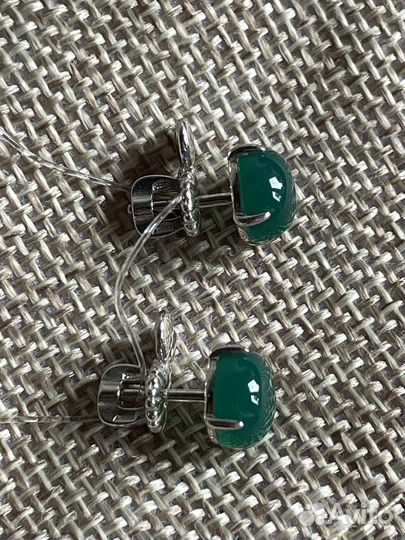 Серебряные серьги с агатом