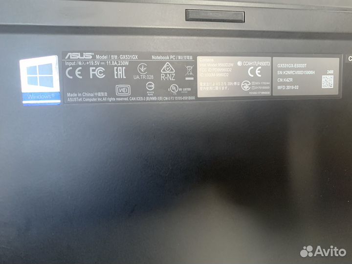 Asus Zephyrus S GX531GX i7 rtx 2080