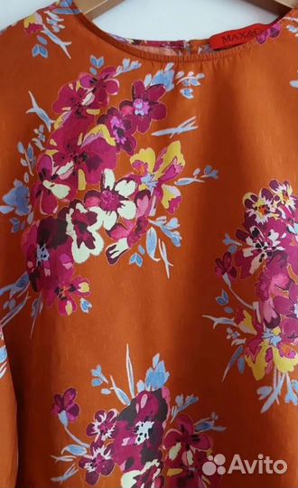 Шикарная блузка 46/48 Max Mara атлас вискоза/шелк