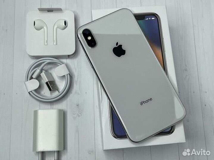 iPhone X 64gb Silver Акб-100 Идеальный