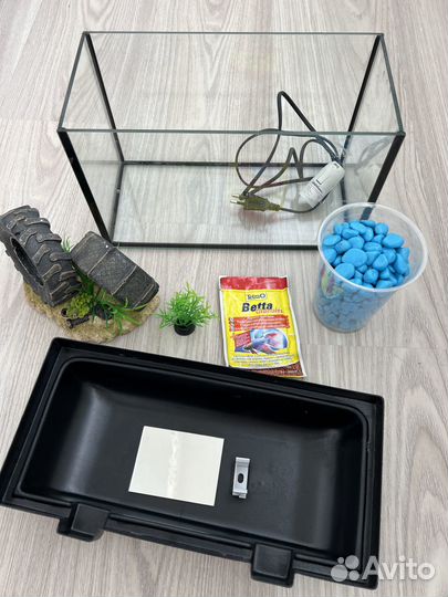 Аквариум прямоугольный с крышкой 7 литров бу