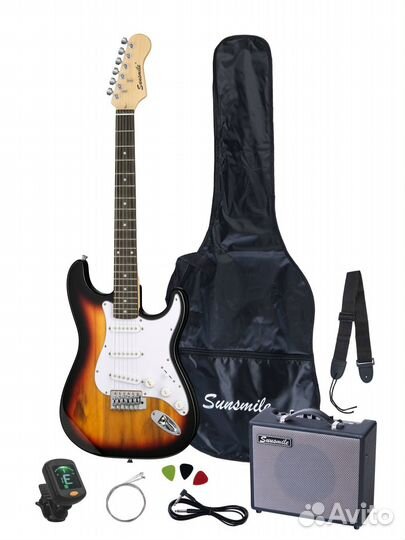 Комплект электрогитара, комбоусилитель, аксессуары