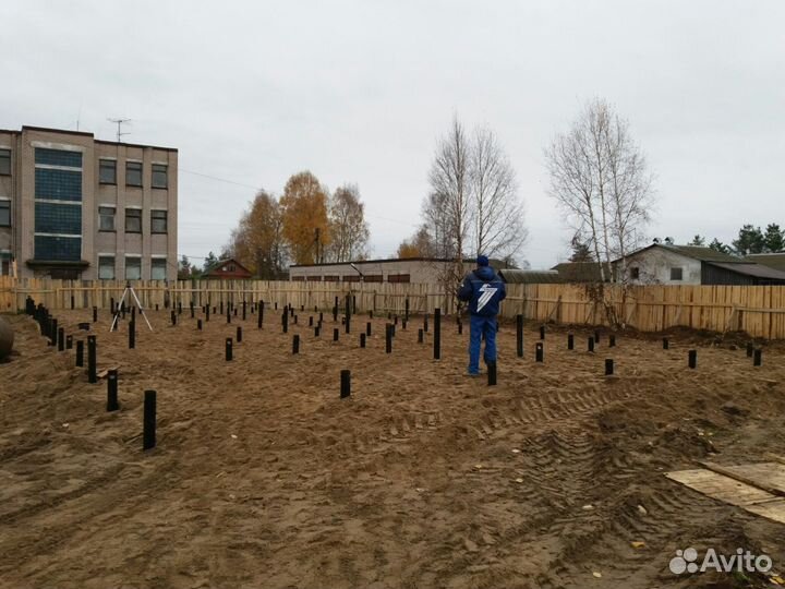 Винтовые сваи, монтаж 108, 89, 76, 57