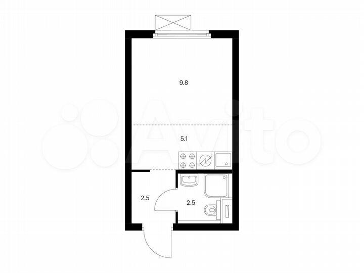 Квартира-студия, 19,9 м², 8/33 эт.