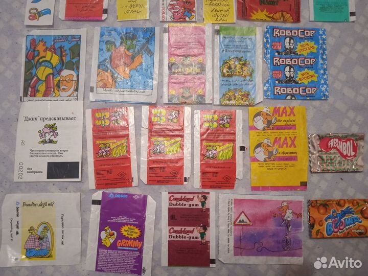 Жвачки вкладыши обёртки разные