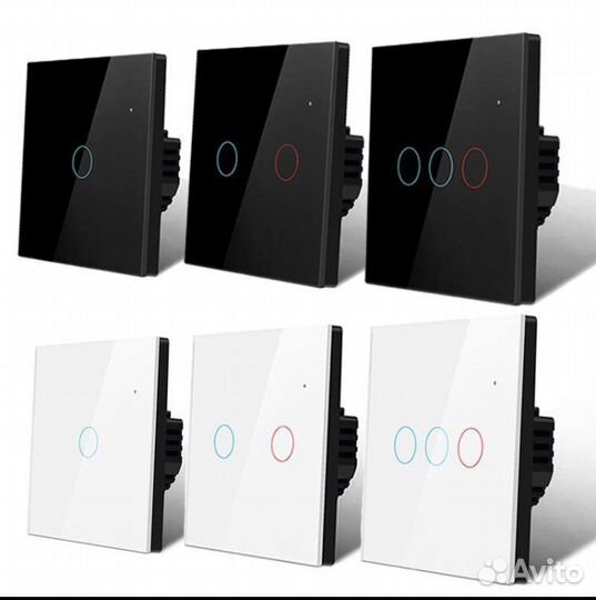 Сенсорный выключатель света белые и черные цвета