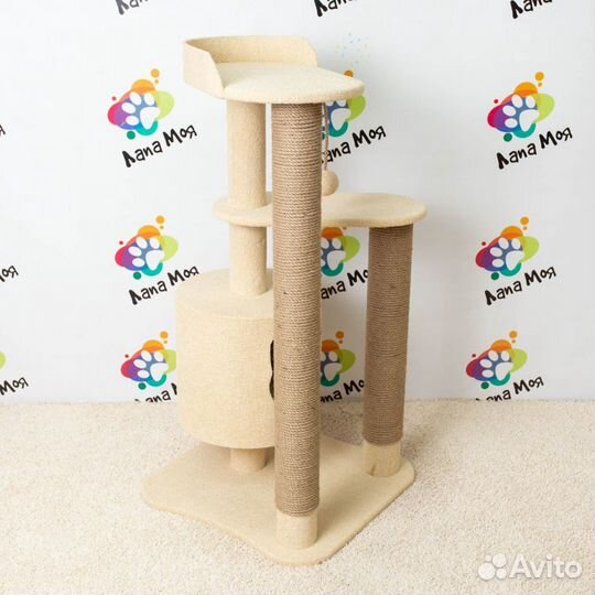 Домик для кошек, с когтеточкой Арт 35. Новый 110см