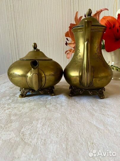 Антикварная латунная посуда, Англия