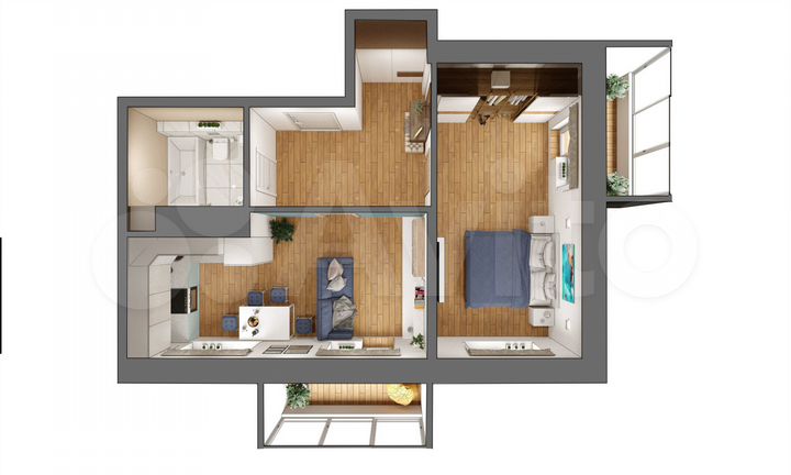 2-к. квартира, 57,5 м², 1/17 эт.