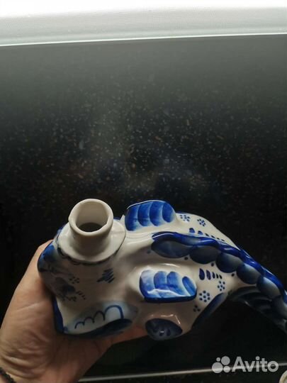 Гжель(дракон-сосуд, кружка и блюдце)