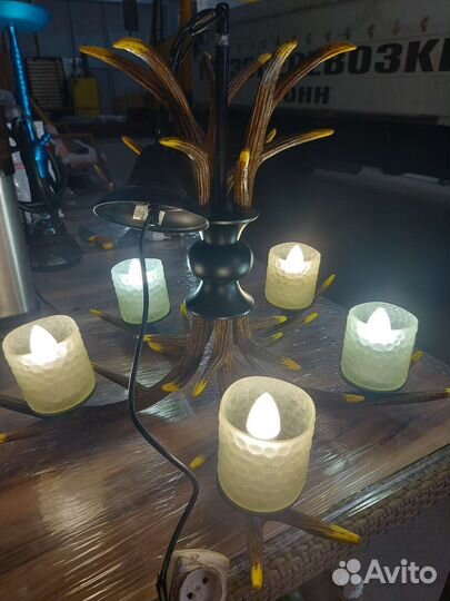 Люстра рога имитация