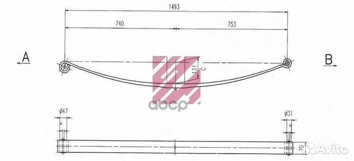Рессора Mercedes о.н. 9033200406 (M1051700, ER
