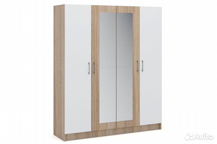 Алёна Спальня с 4-х дверным шкафом (Дуб сонома/Белый)