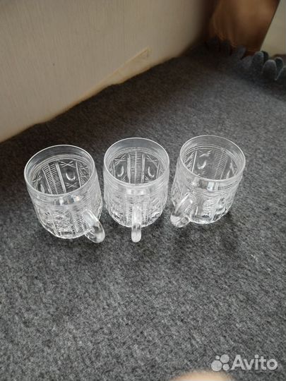 Хрустальные кружки малые коллекционные винтаж СССР