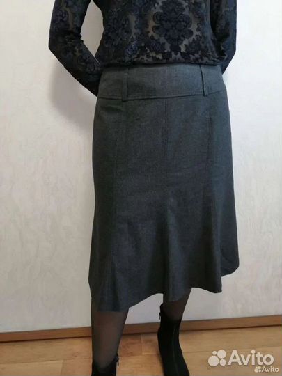 Шерстяная юбка миди с воланами Gerry Weber 46 р