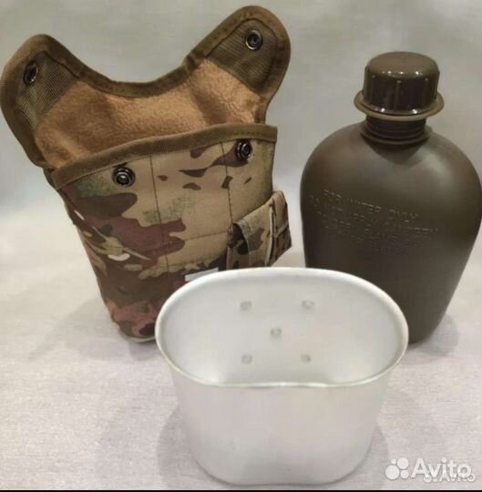 Фляжка армейская с котелком