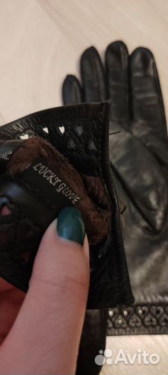 Перчатки женские кожаные
