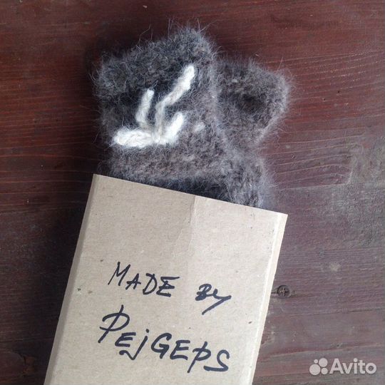 Детские варежки из собачьей шерсти