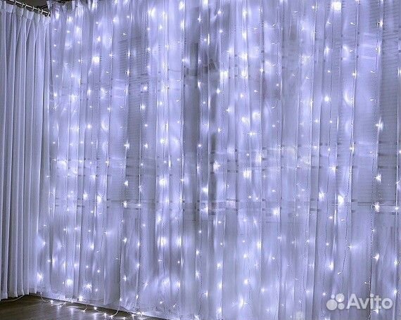 Гирлянда Штора, занавес,3*3м; 2*2м