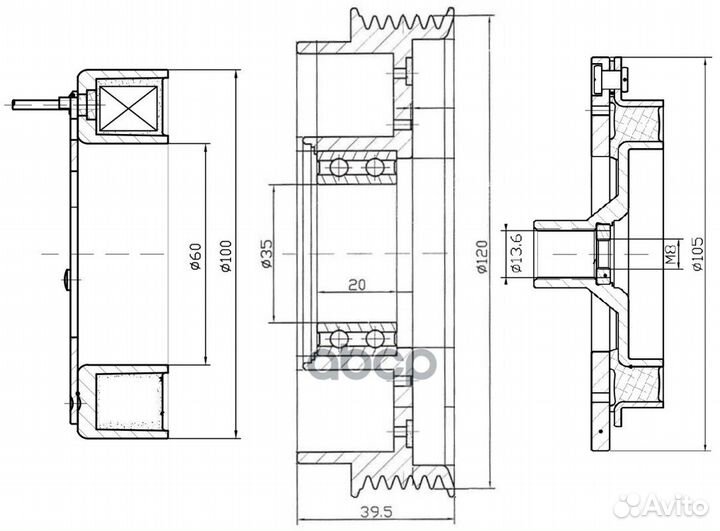 Муфта эл/магн. компр. кондиц. в сборе hyundai IX35