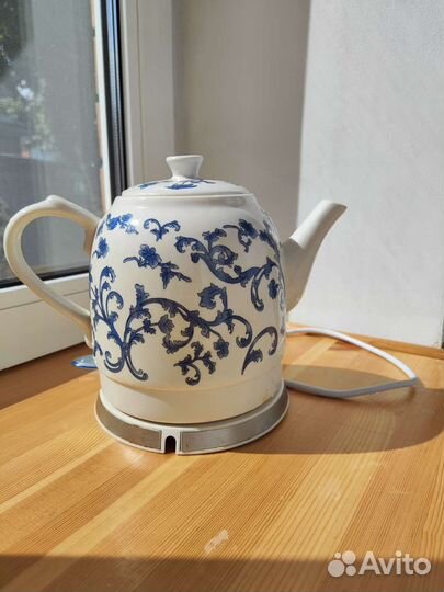 Чайник электрический гжель керамика, фарфор