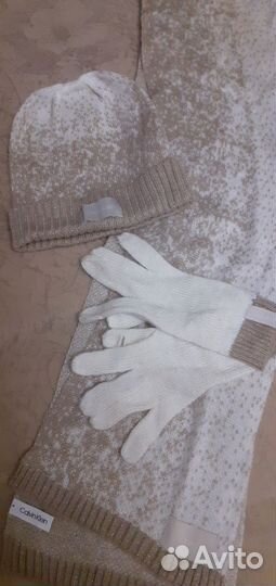 Шапка, шарф, перчатки Келвин кляйн