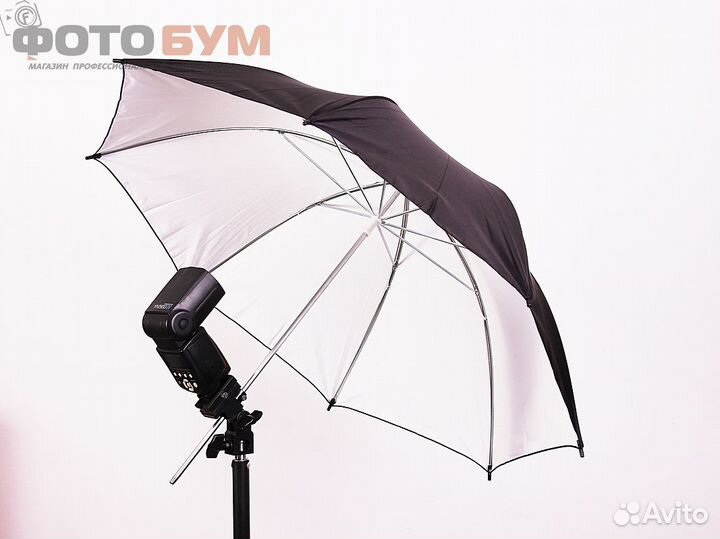 Зонт черно-белый fujimi 84 см