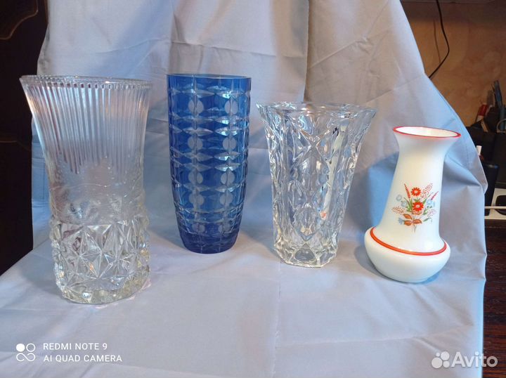 Вазы из цветного стекла СССР