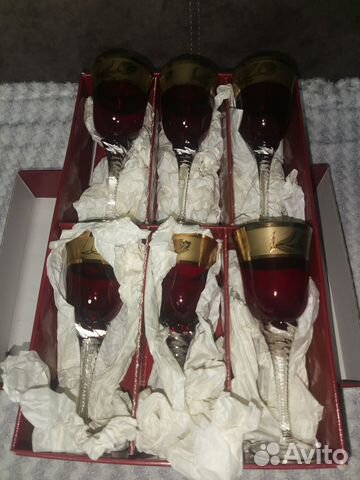 Бокалы 6шт Bohemian ручной работы. Чехословакия