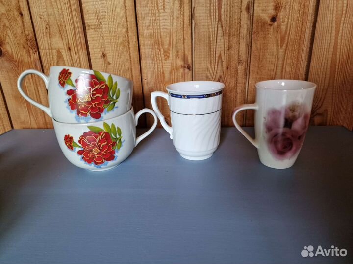 Сервиз Франция, чашки, чайник заварной, солонка