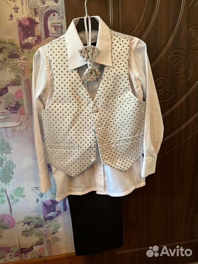 Костюм детский брюки+рубашка+жилетка+бабочка