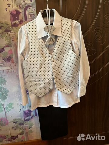 Костюм детский брюки+рубашка+жилетка+бабочка