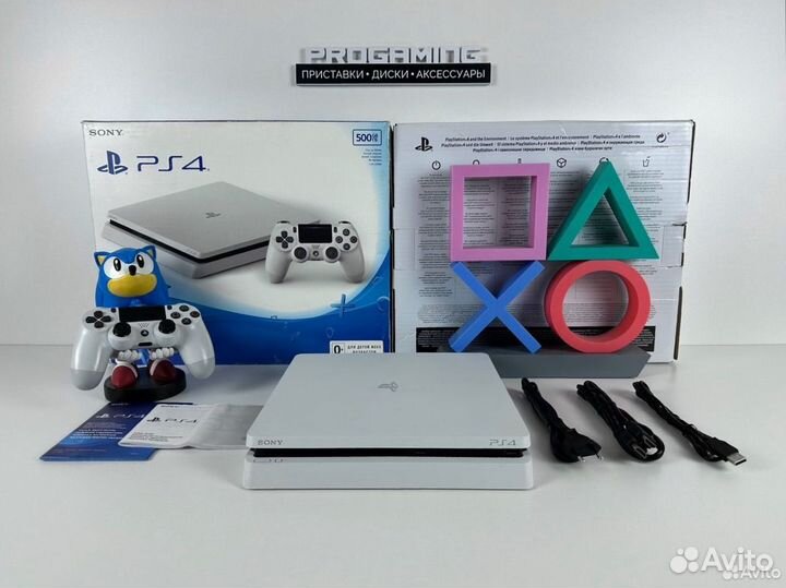 Sony PS4 Slim 500GB White полный комплект