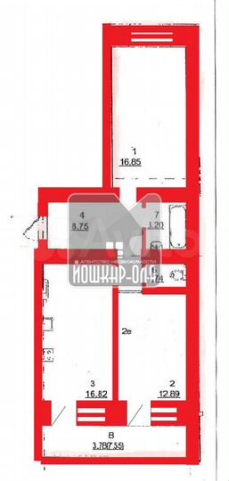 2-к. квартира, 62,9 м², 3/9 эт.