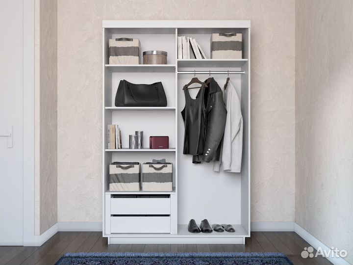 Шкаф купе Лайт с зеркалом 2-х дверный