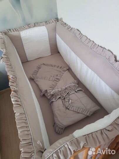 Детская кроватка IKEA, матрасик и бортики