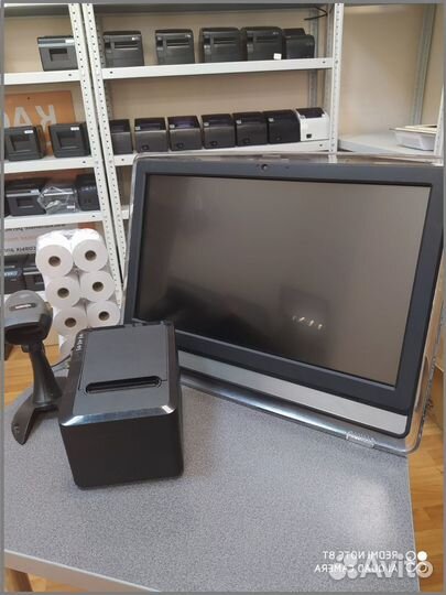 Комплект Сенсорный пос терминал+принтер чеков учет