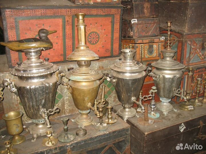 Старинный самовар на дровах, углях, Тульский рюмка