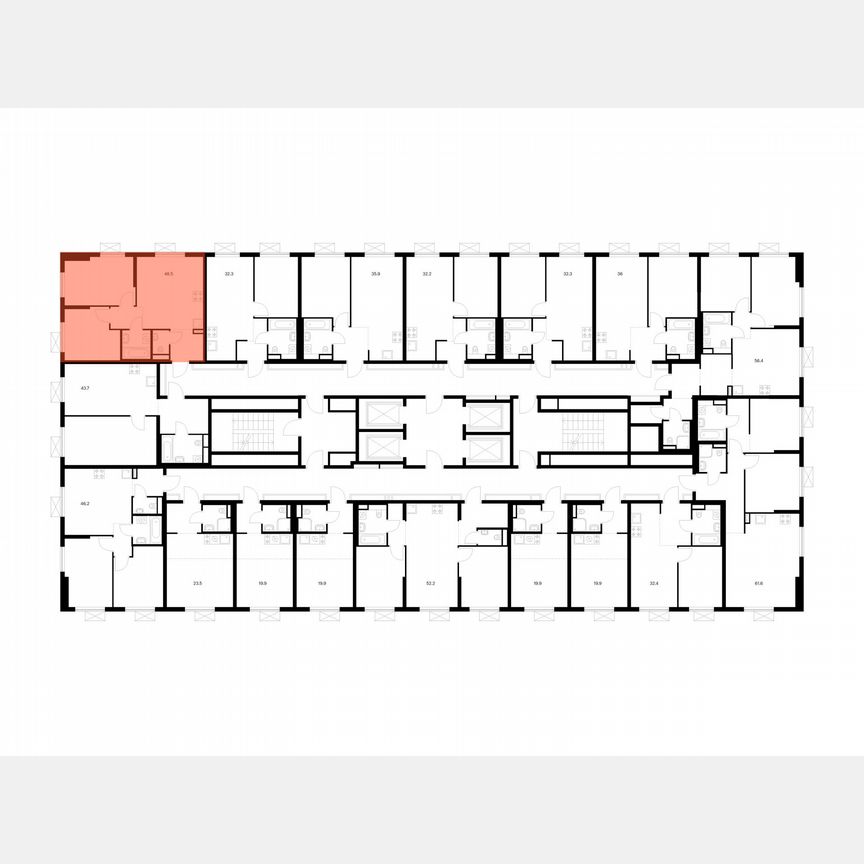 2-к. квартира, 48,5 м², 23/24 эт.