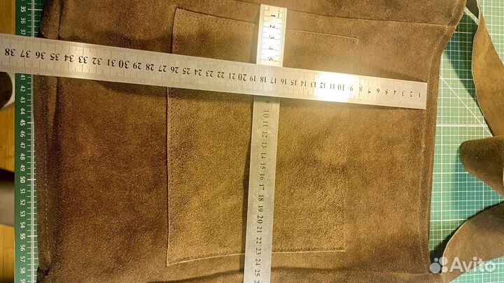 Сумка шопер замшевая коричневая вертикальная