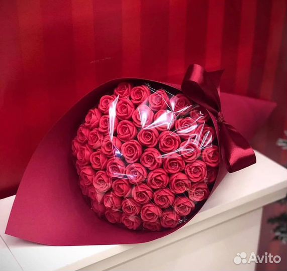 Шоколадный букет розы