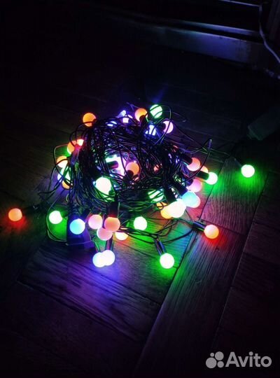 Гирлянда светодиодная 7 метров, шары 20 мм