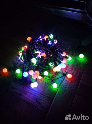 Гирлянда светодиодная 7 метров, шары 20 мм