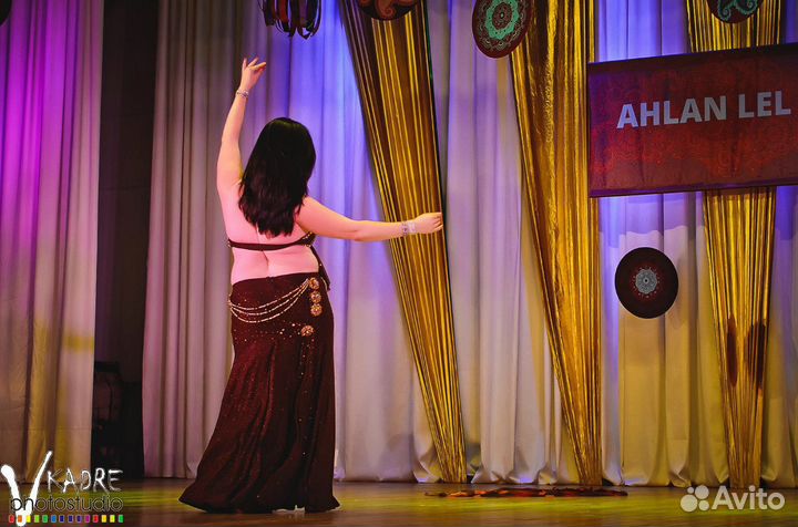 Костюм для восточных танцев коричневый