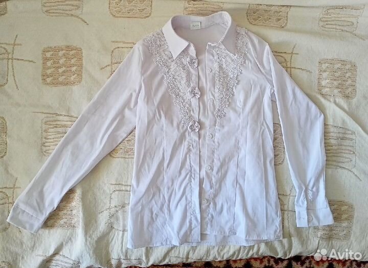 Блузка школьная праздничная для девочки х/б